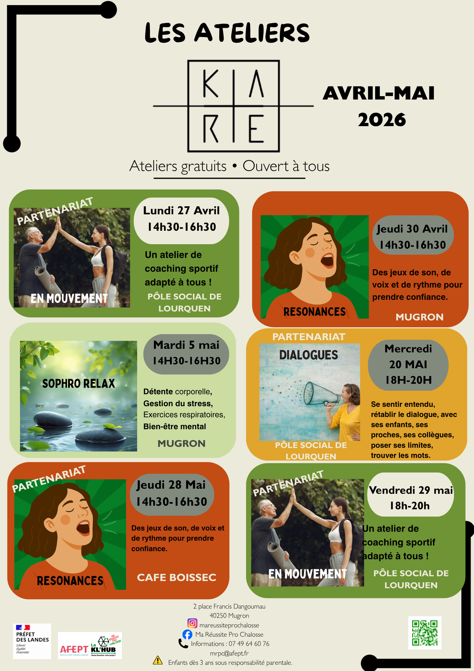 affiche ateliers du kare